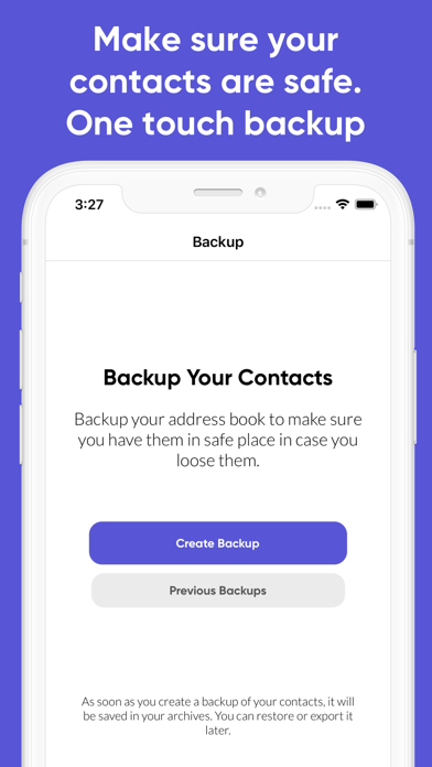 Contacts Backup + Export Screenshot