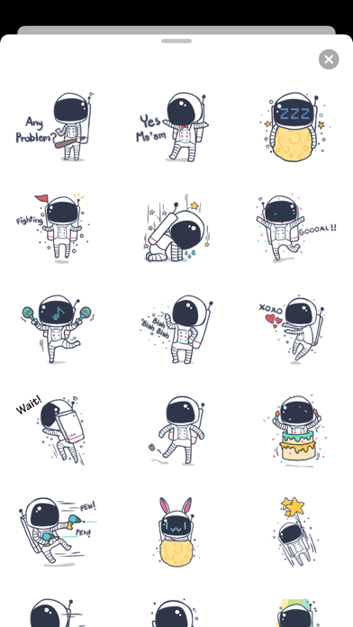 Happy Cute Astronaut Stickers Screenshot