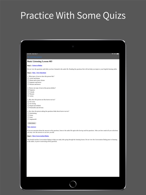 English Learning Application iPad screenshot 5 - Education app