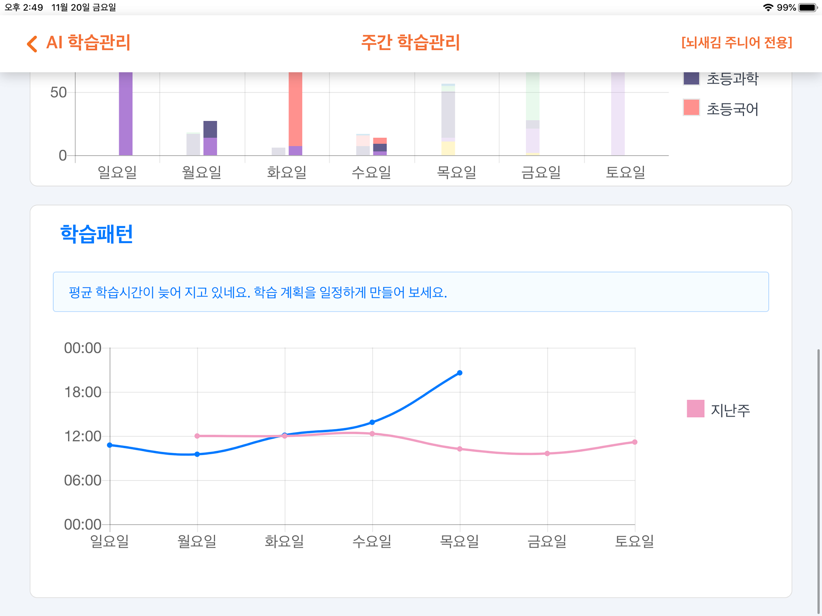 뇌새김 AI 학습관리 for iPad