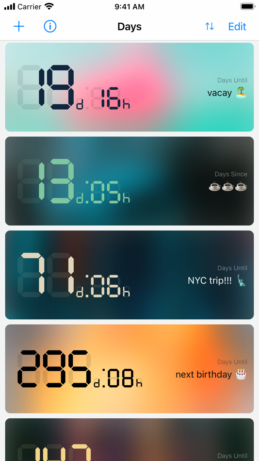 #1. Days - Keeping track of events (iOS) Podle: Ziga Dolar
