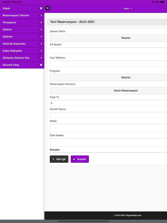 Düğün Takip Rezervasyon