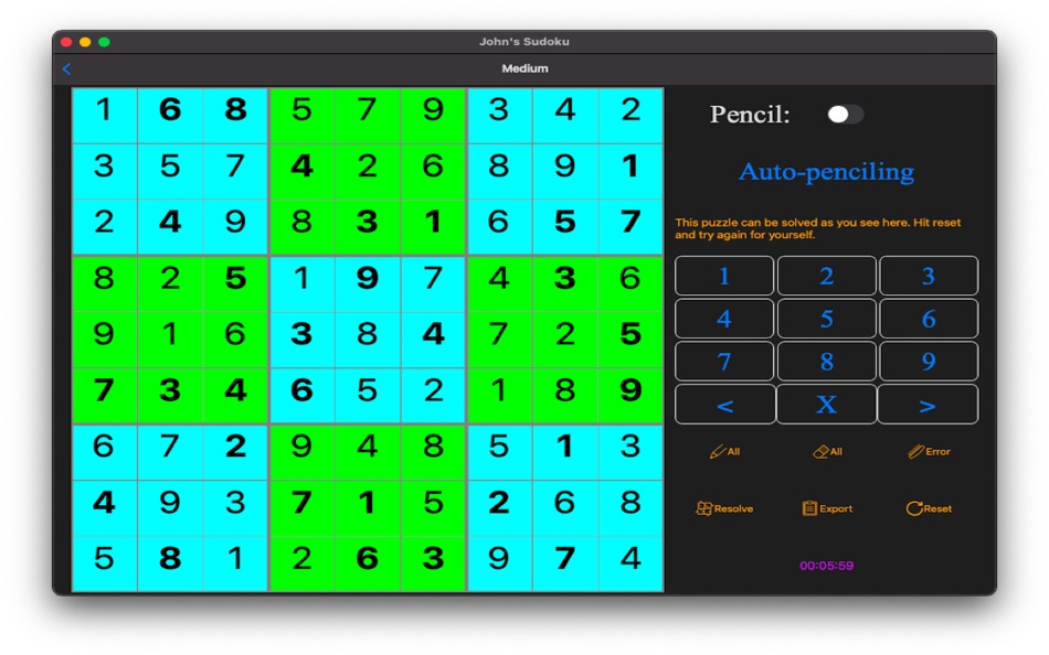 #4. John's Sudoku (macOS) 由: shaojun lin