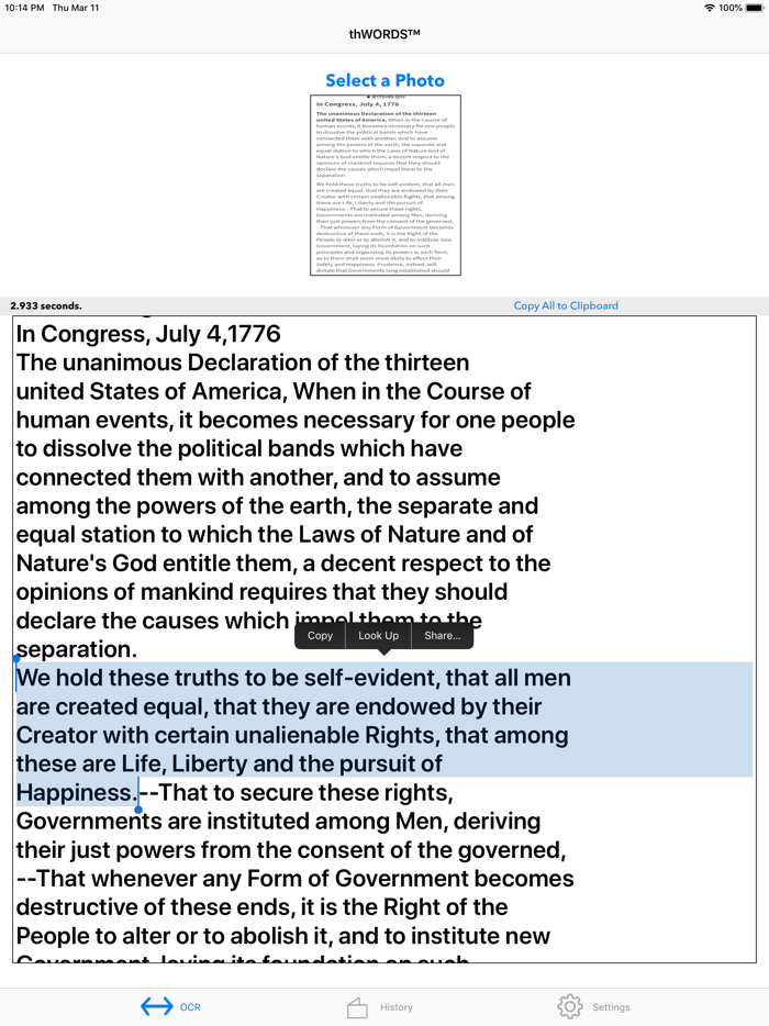 thWords™ OCR
