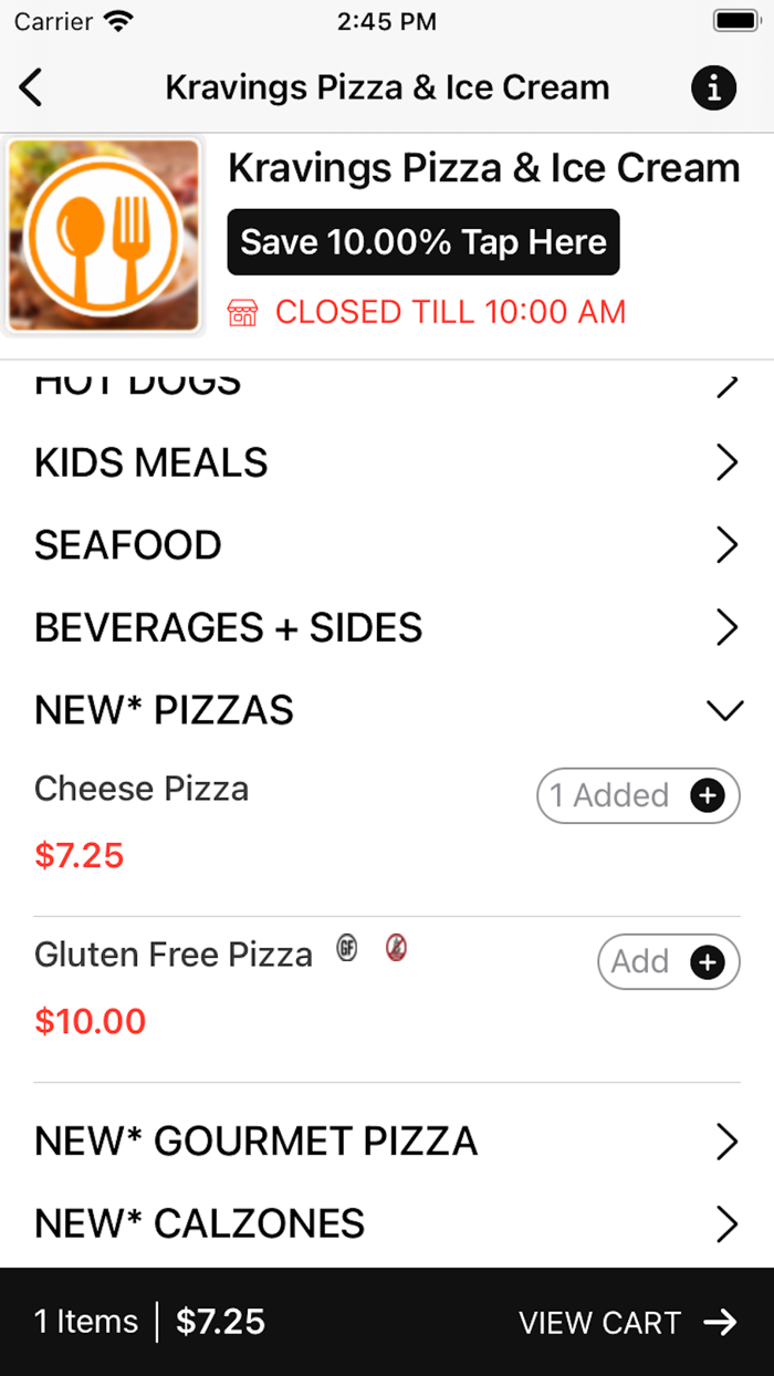 Kravings Pizza and Ice Cream