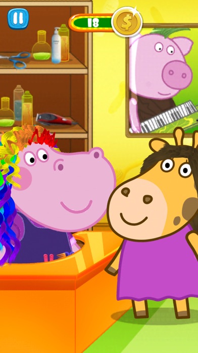 Hair Salon Hippo Fun Game Screenshot