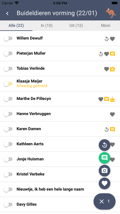 KampAdmin Check In Screenshot