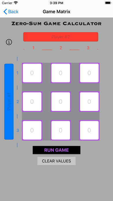 Zero-Sum Game Calculator Screenshot