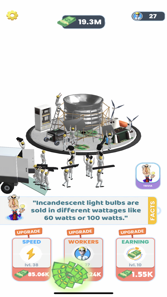#3. Idle Inventions (iOS) Podle: funcell Games Pvt Ltd
