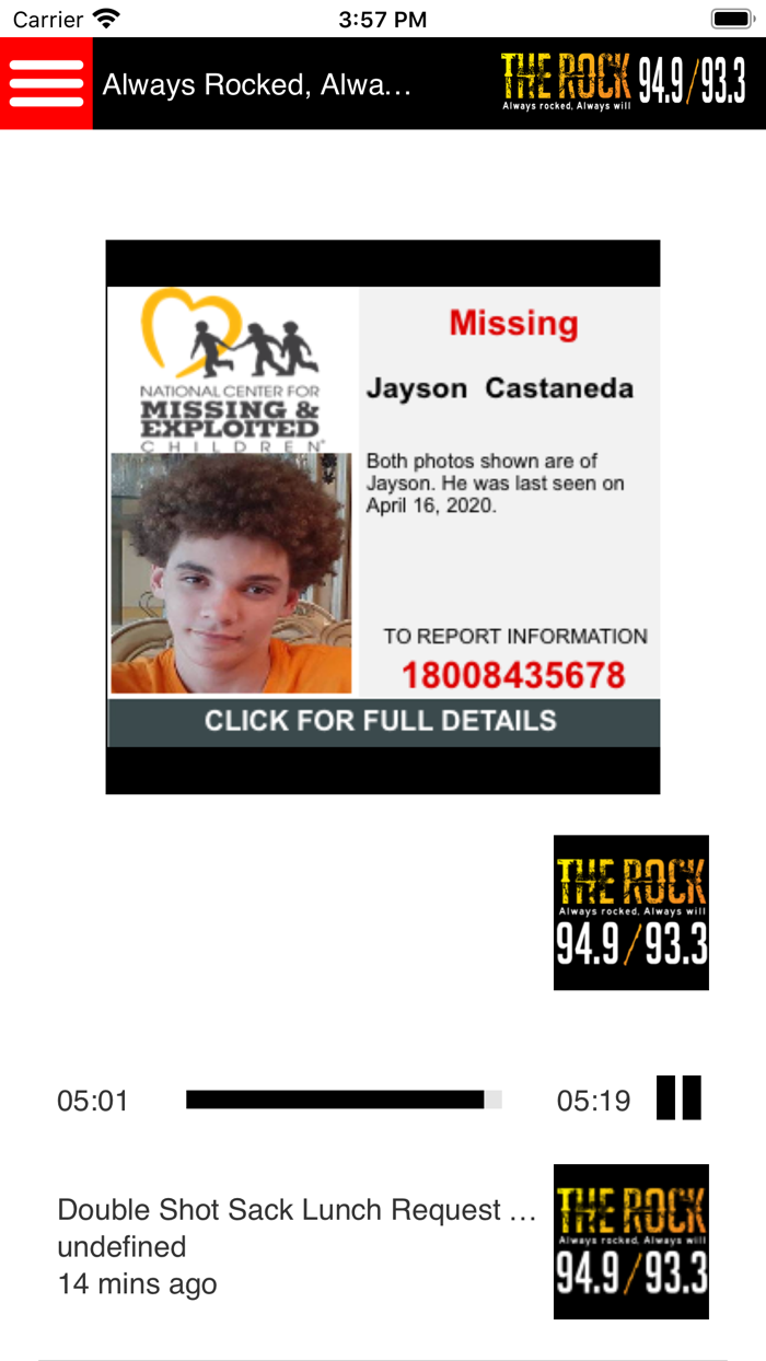 The Rock at 94.9 and 93.3 KAGO