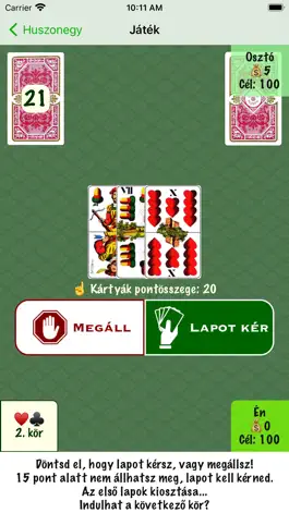 Game screenshot Huszonegy (magyar kártyával) hack