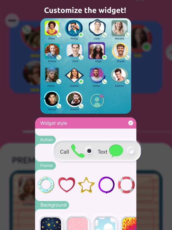 Favorite Contacts Widget Maker iPad screenshot 2 - Productivity app