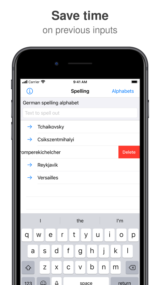 #4. Phonetic alphabet for spelling (iOS) Podle: KeePassium Labs