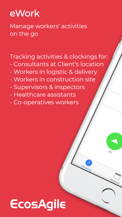 eWork Clocking Time Task Track Screenshot