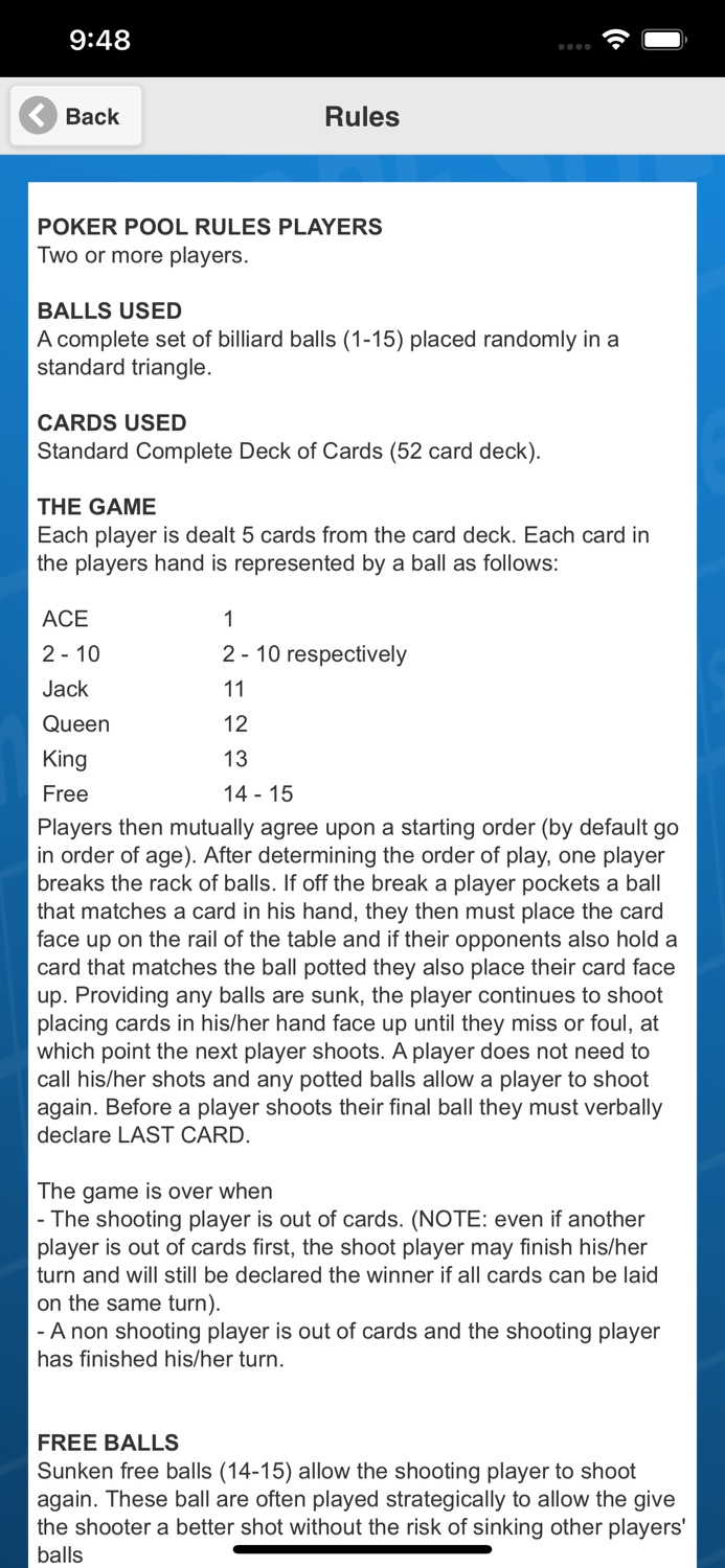Poker Pool Scorecard
