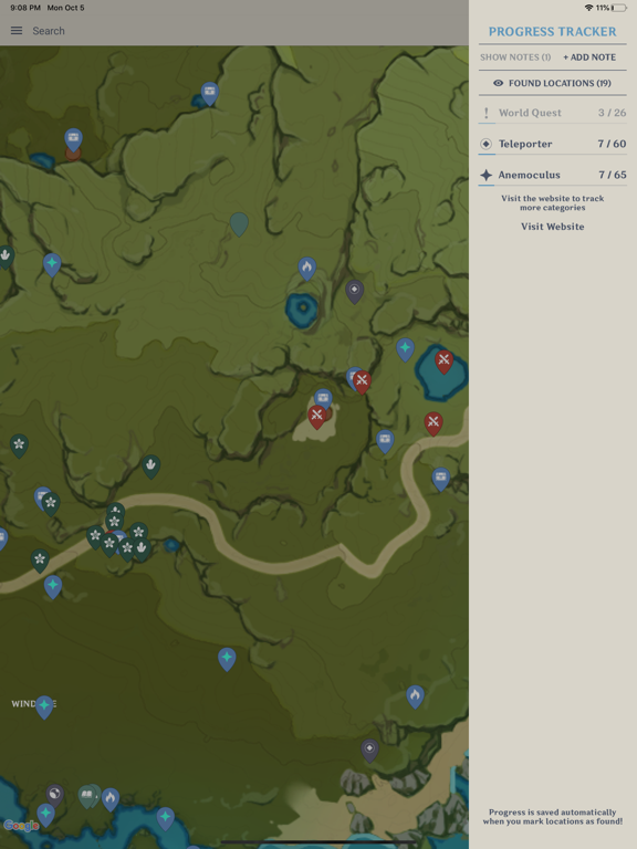 Screenshot #6 pour Unofficial Map: Genshin Impact