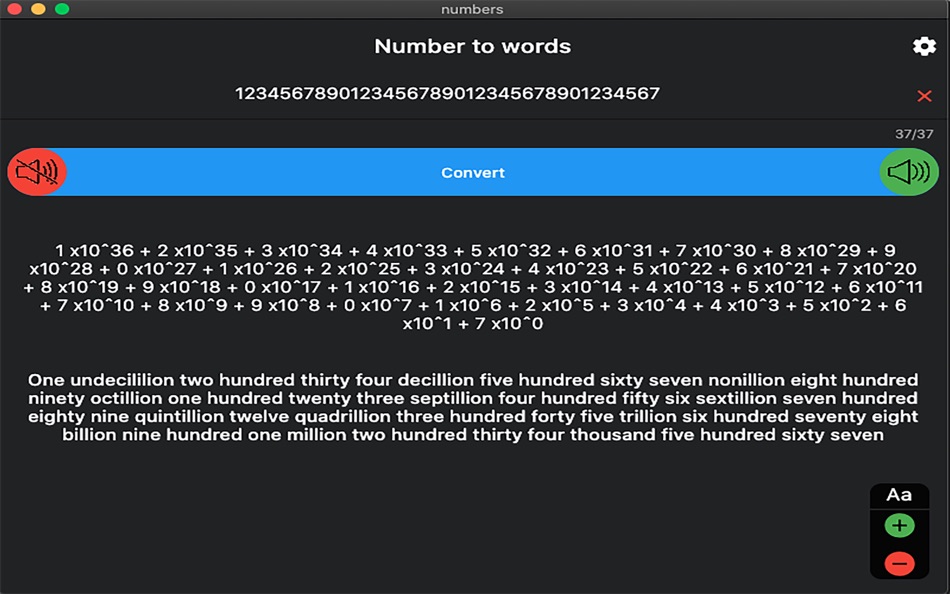 #4. Numbers to words (macOS) 由: Ngov chiheang