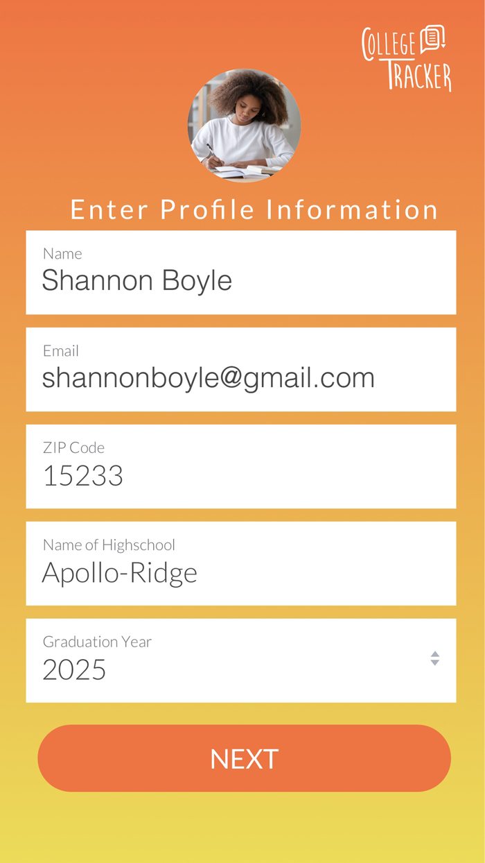 College Tracker App