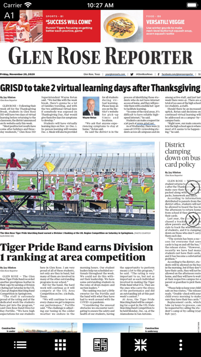 Glen Rose Reporter eEdition Screenshot