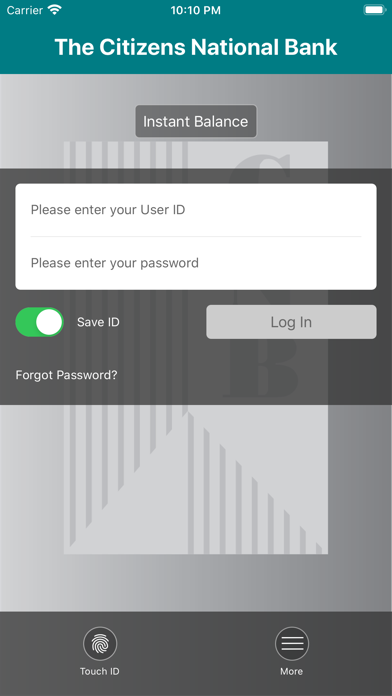 The Citizens National Bank Screenshot
