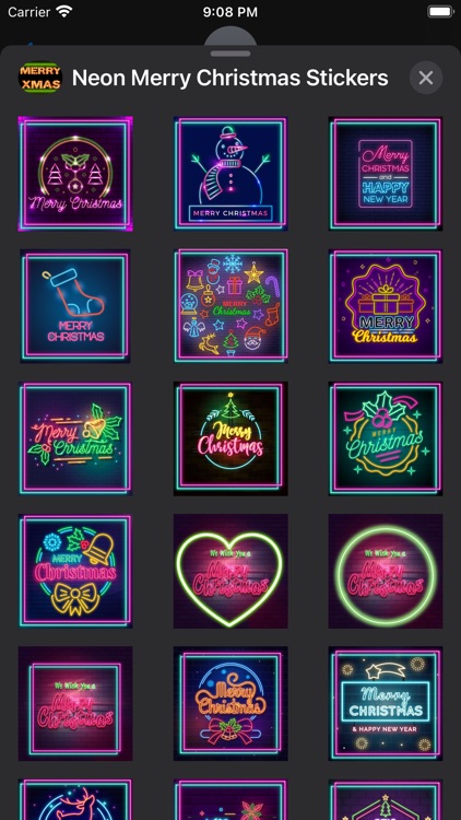 Neon Merry Christmas Stickers screenshot-5