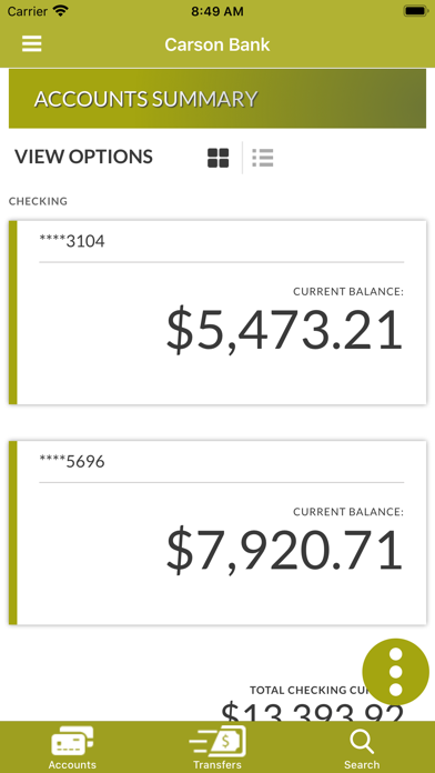 Carson Bank Mobile App Screenshot