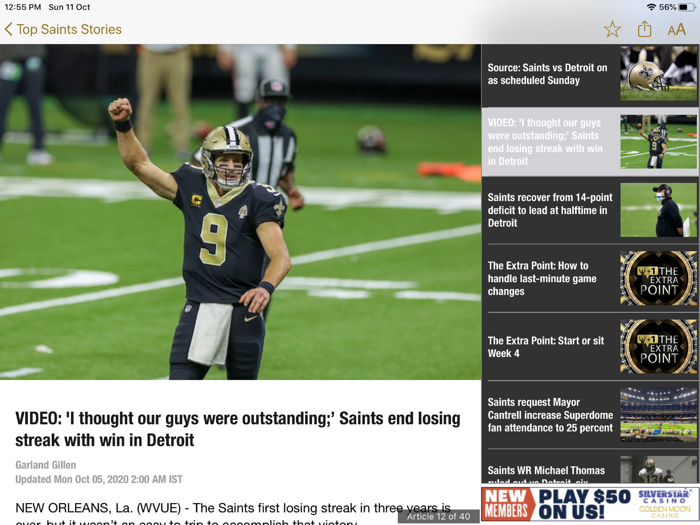 Final Play Saints News