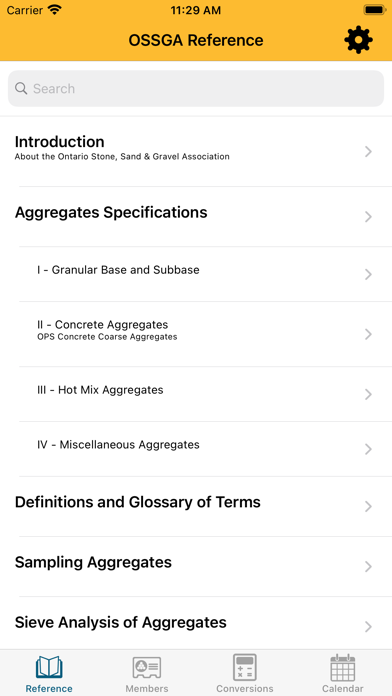 Screenshot 2 of OSSGA Material Reference Guide App