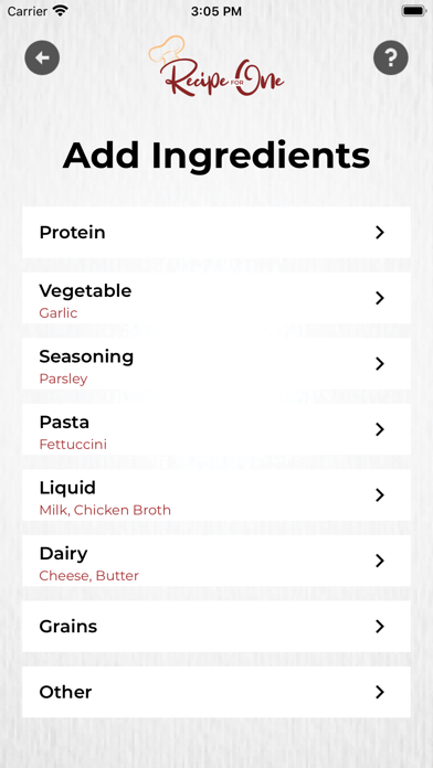 Recipe For One Screenshot