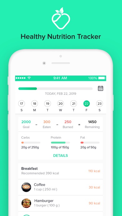 Healthy Nutrition Tracker Screenshot