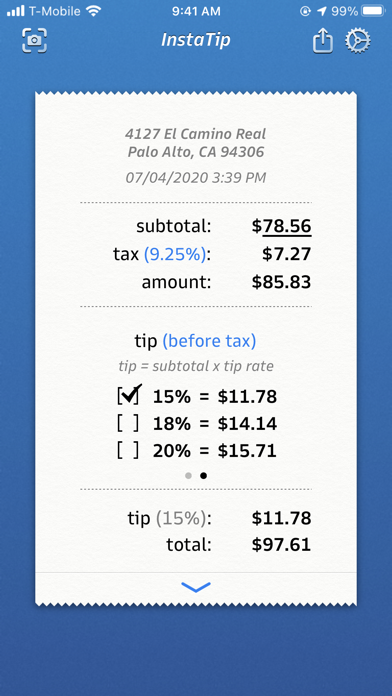 How to cancel & delete InstaTip: Smart Tip Calculator from iphone & ipad 1