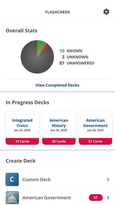 Screenshot #1 pour US Civics Prep Flashcards