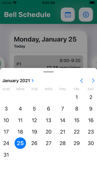 School Bell Schedule Screenshot