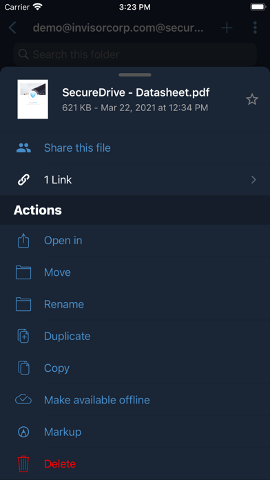 SecureDrive Mobile Screenshot