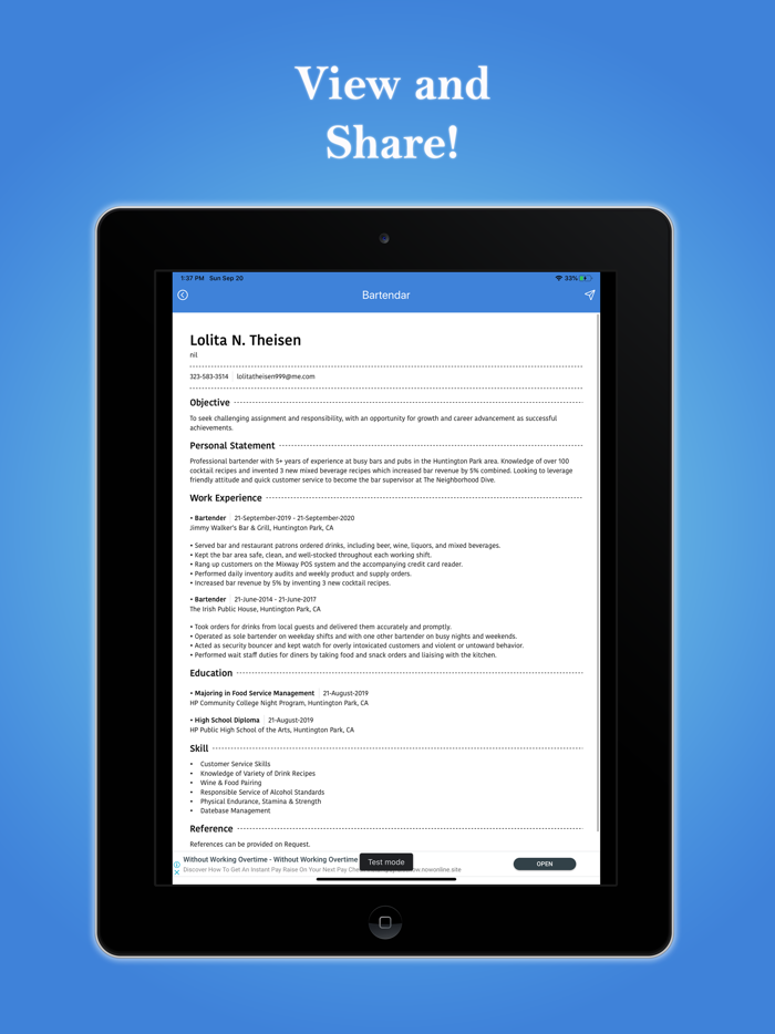 Quick Resume Builder–CV Maker