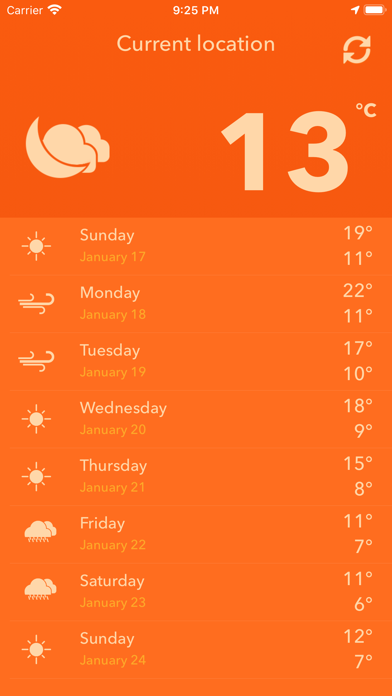Todays Weather Screenshot