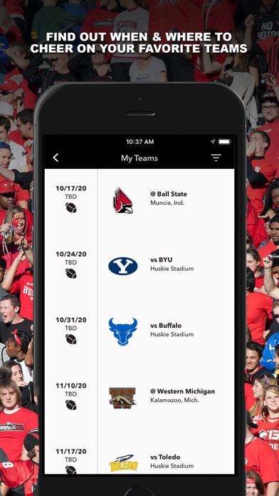 NIU Huskie Athletics Screenshot