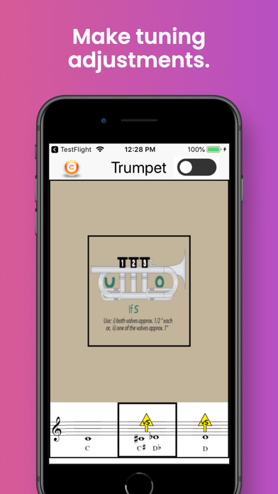 Trumpet Fingering & Tuning Screenshot