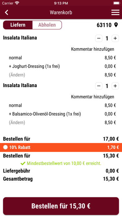 Lieferservice La Dolce Vita Screenshot