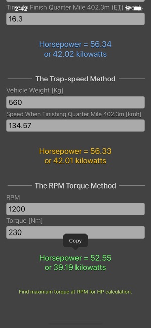 Engine Horsepower Calculator on the App Store