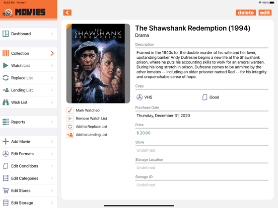 Movies Collector iPad app afbeelding 4
