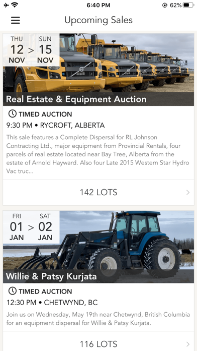 Weaver Auctions Screenshot