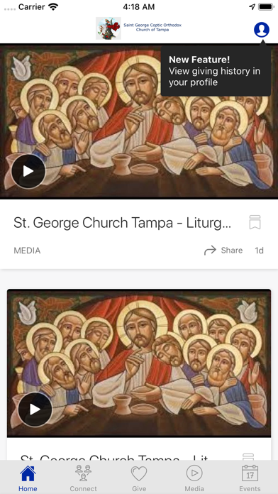 Screenshot 1 of St George Coptic Church Tampa App