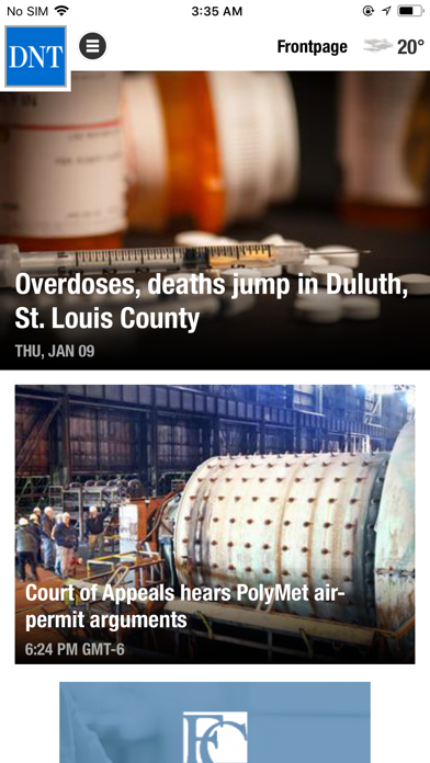 Duluth News Tribune Screenshot