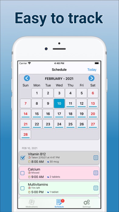 Pill Reminder, Vitamin Tracker Screenshot