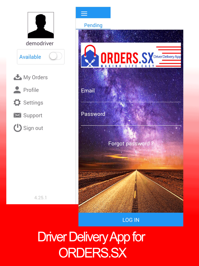 Driver Delivery Orders.sx App