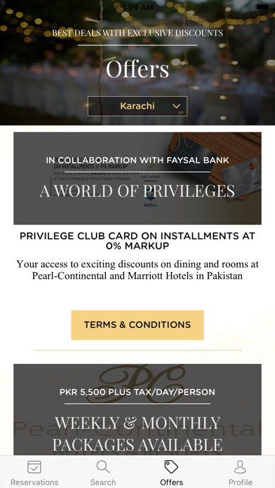 Pearl Continental Hotels Screenshot