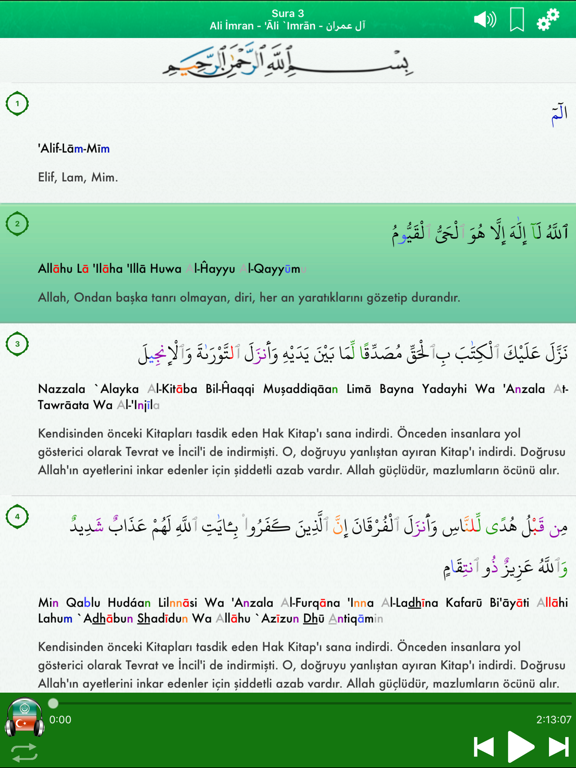 Screenshot #6 pour Kur'an Ses mp3 Arapça, Türkçe
