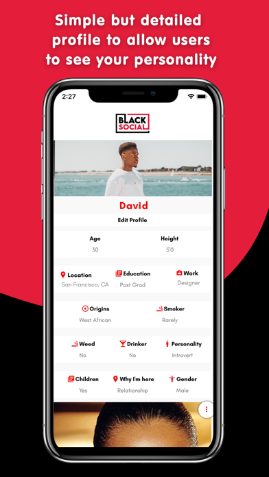 Black Social App Screenshot