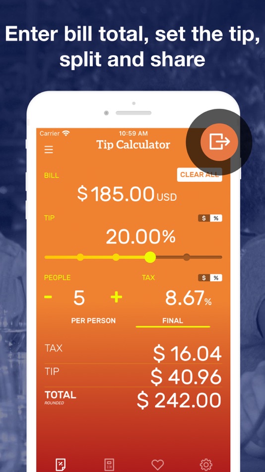 #4. Tip Calculator & Bill Split (iOS) 由: Rome Rock LLC